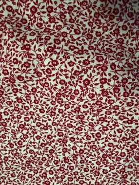 Vintage Dark Red Floral Print Fabric